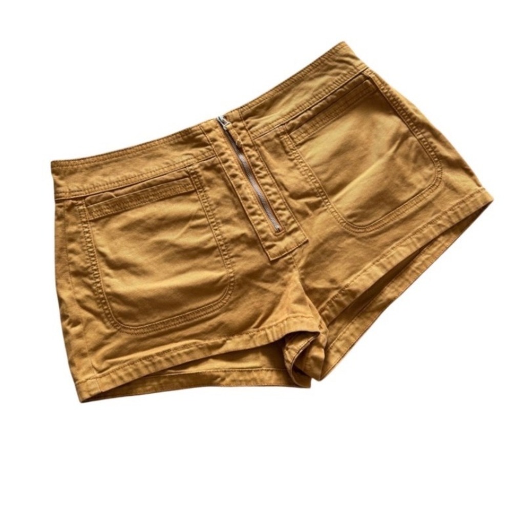 Anthropologie Mustard Zipper Fly Utility Shorts Women 12 High Rise Cotton